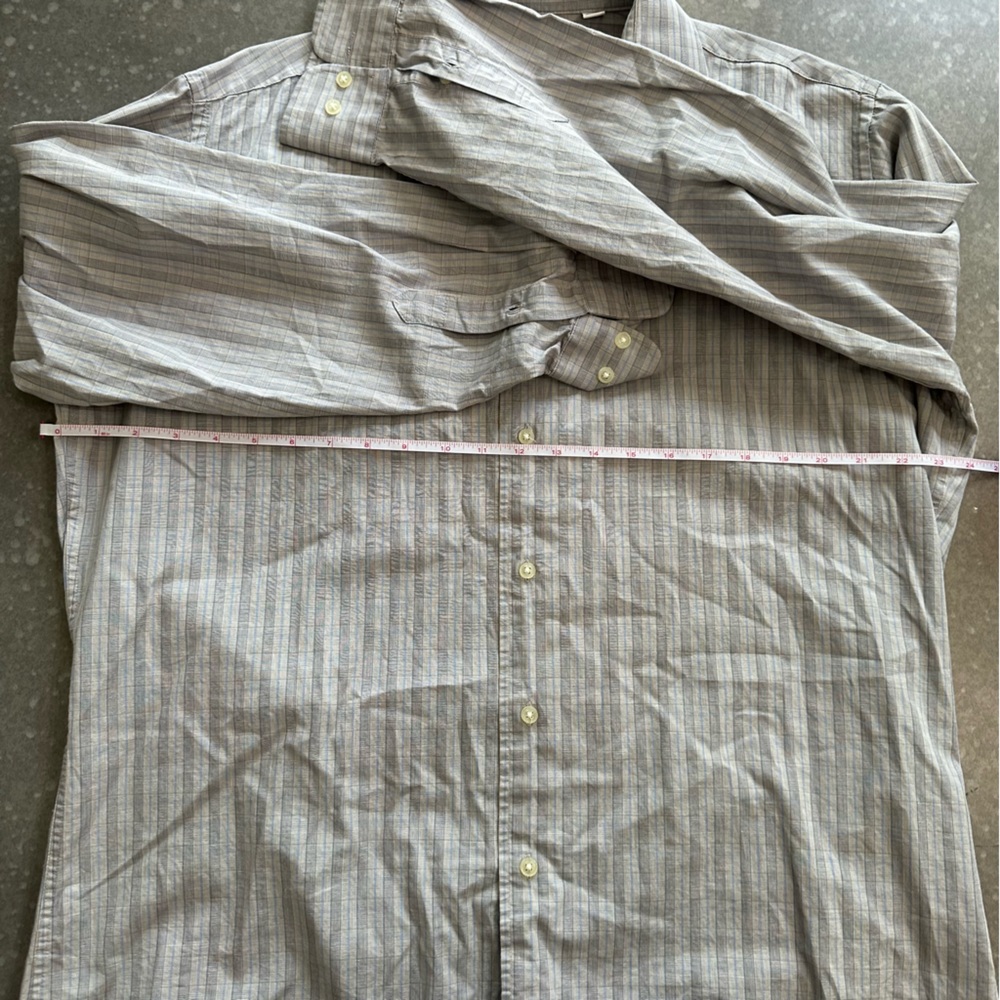 Isaac Mizrahi Men’s Gray Striped Dress Shirt – Button Front Long Sleeve - Picture 10 of 10